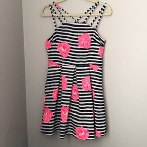 Katia Black and White Rose Dress